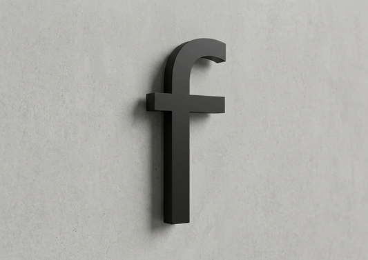 Channel Letter f Gotham Black