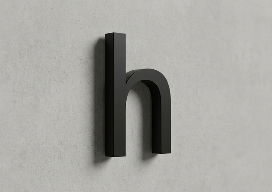 Channel Letter h Gotham Black