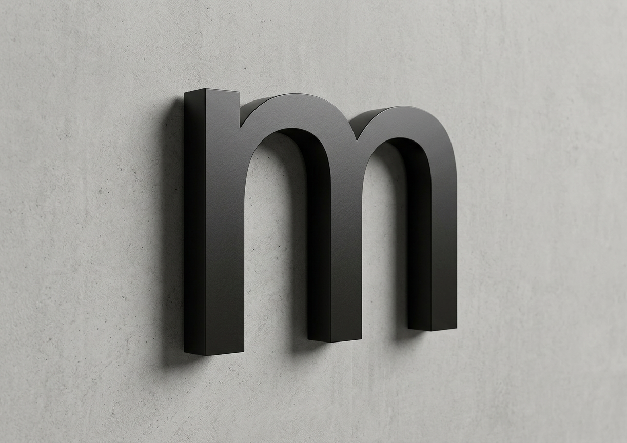 Channel Letter m Arial Black