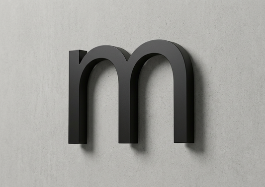 Channel Letter m Gotham Black