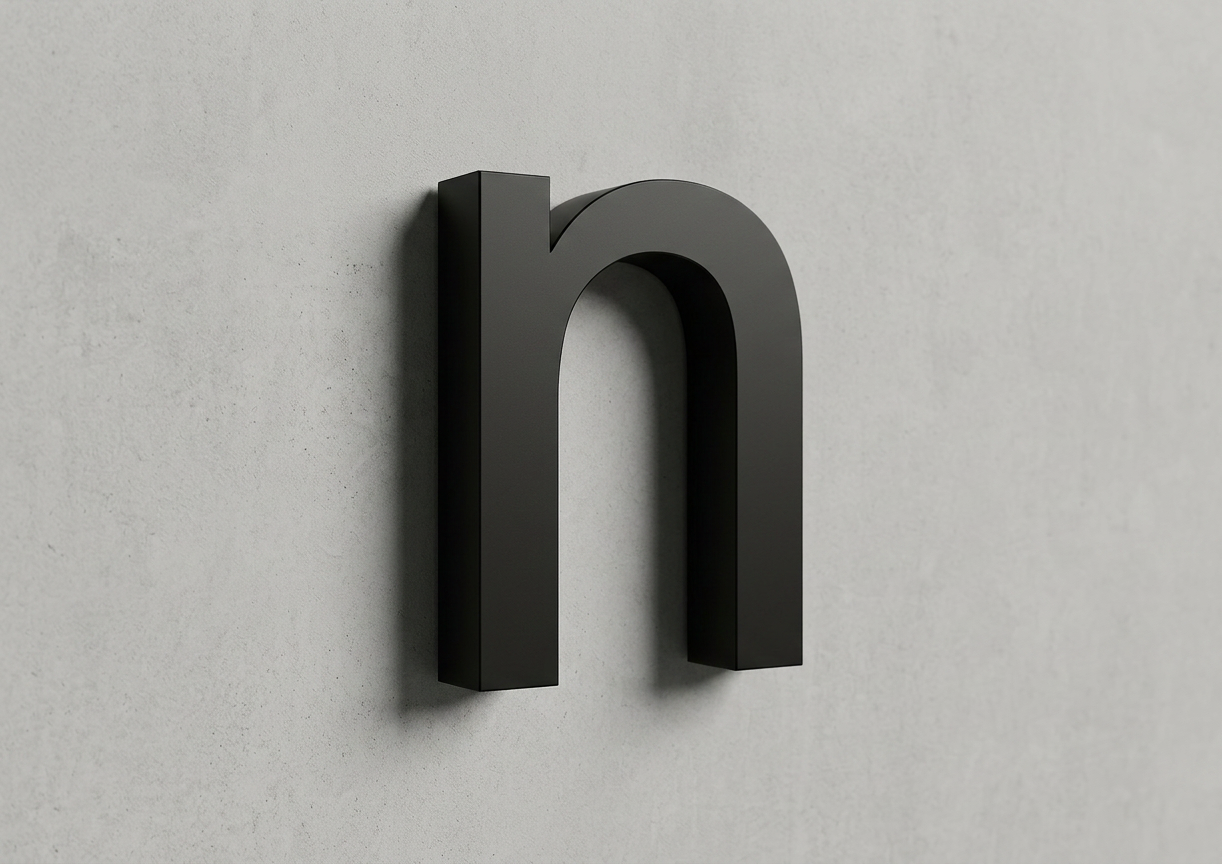 Channel Letter n Gotham Black