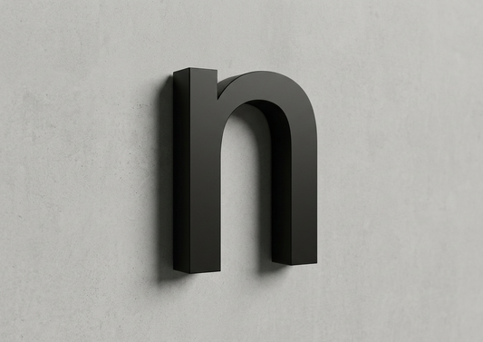 Channel Letter n Gotham Black