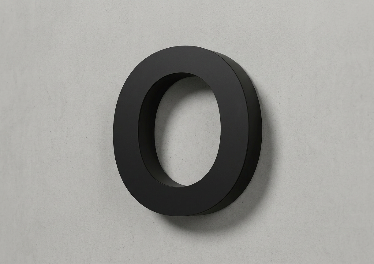 Channel Letter O Gotham Black