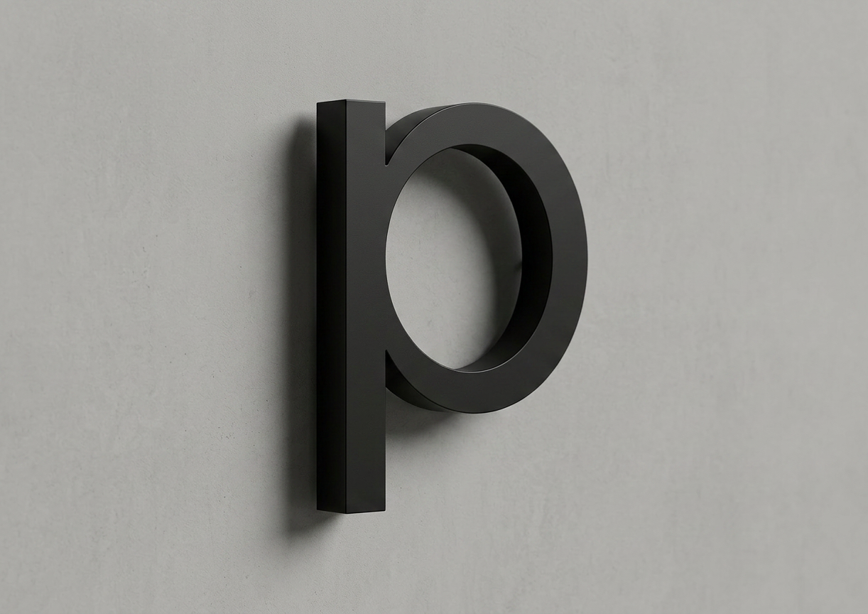 Channel Letter P Gotham Black