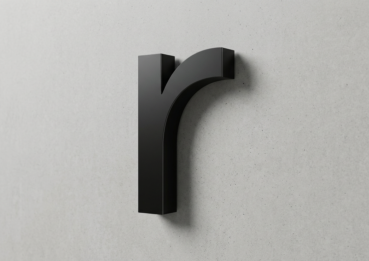 Channel Letter r Gotham Black