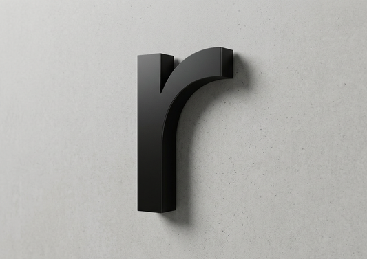 Channel Letter r Gotham Black