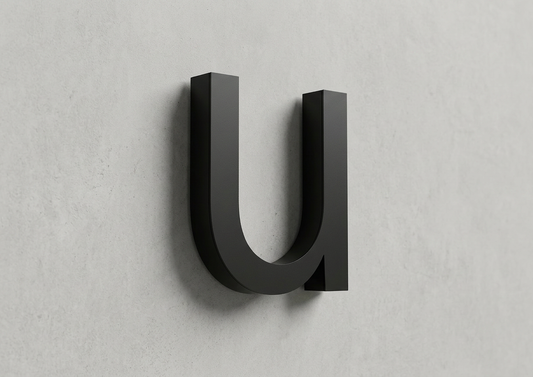 Channel Letter u Gotham Black