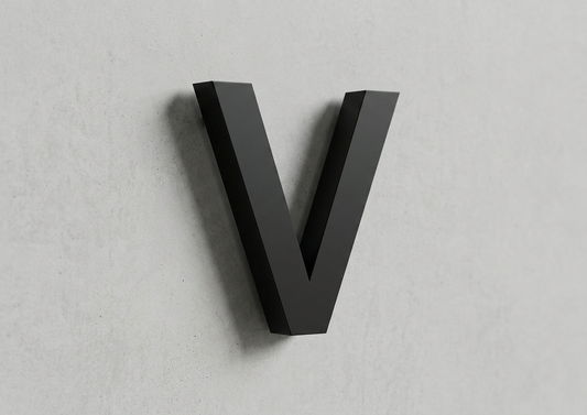 Channel Letter v Arial Black