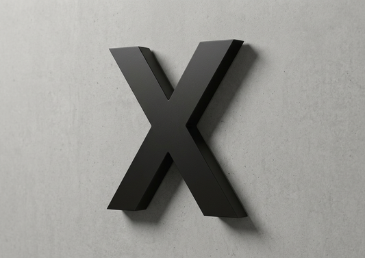 Channel Letter x Arial Black