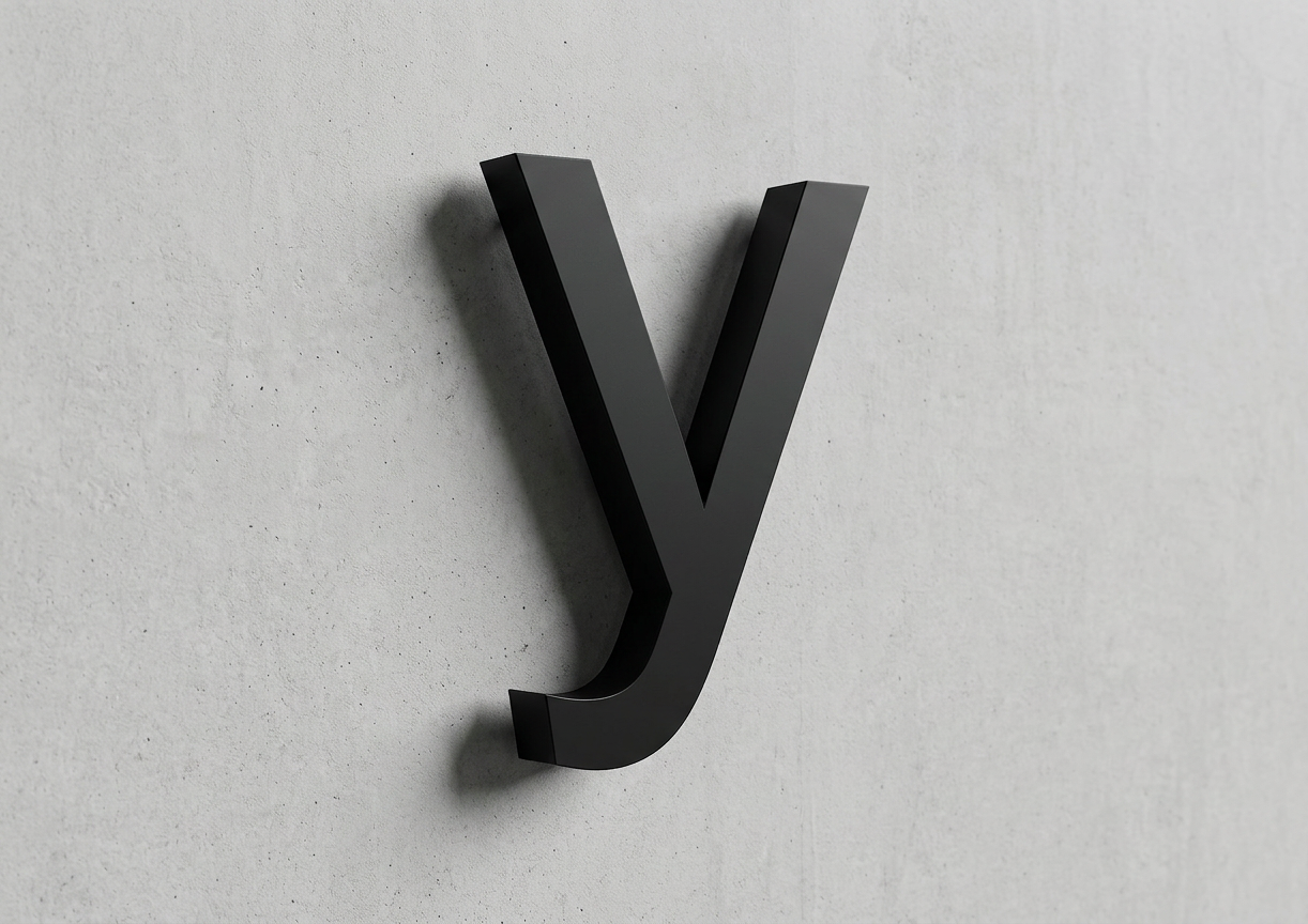 Channel Letter y Arial Black
