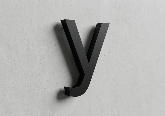 Channel Letter y Arial Black