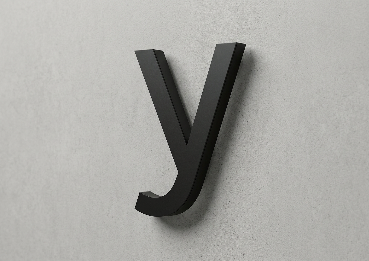 Channel Letter y Gotham Black