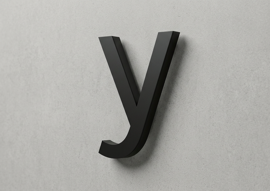 Channel Letter y Gotham Black