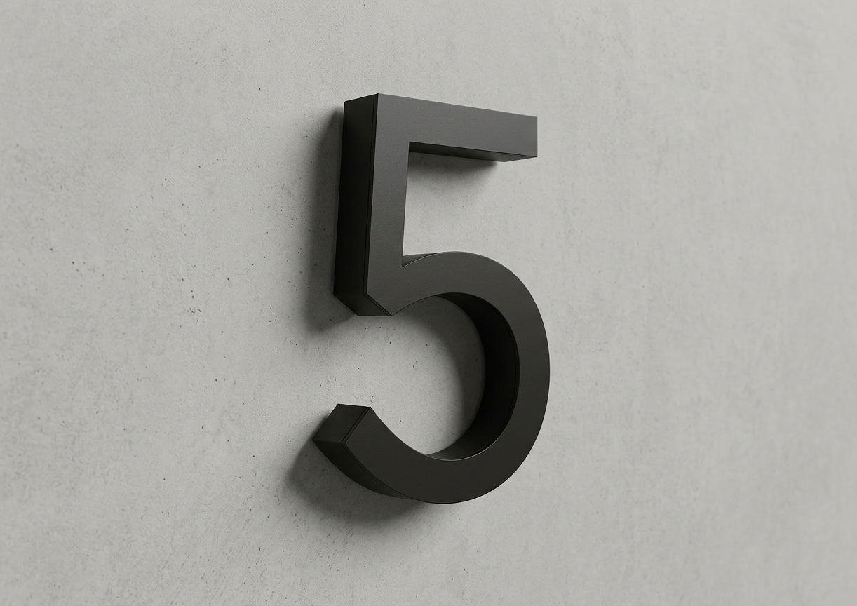 Channel Letter 5 Gotham Black