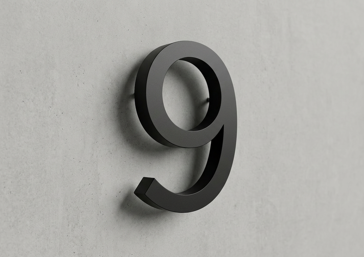 Channel Letter 9 Gotham Black