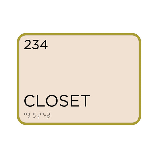 Closet 234 Brass Sign