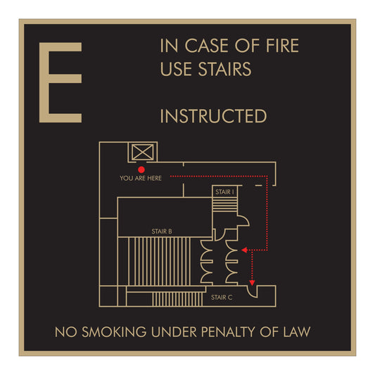 Egress Map In Case Of Fire Use Stairs Instructed Sign