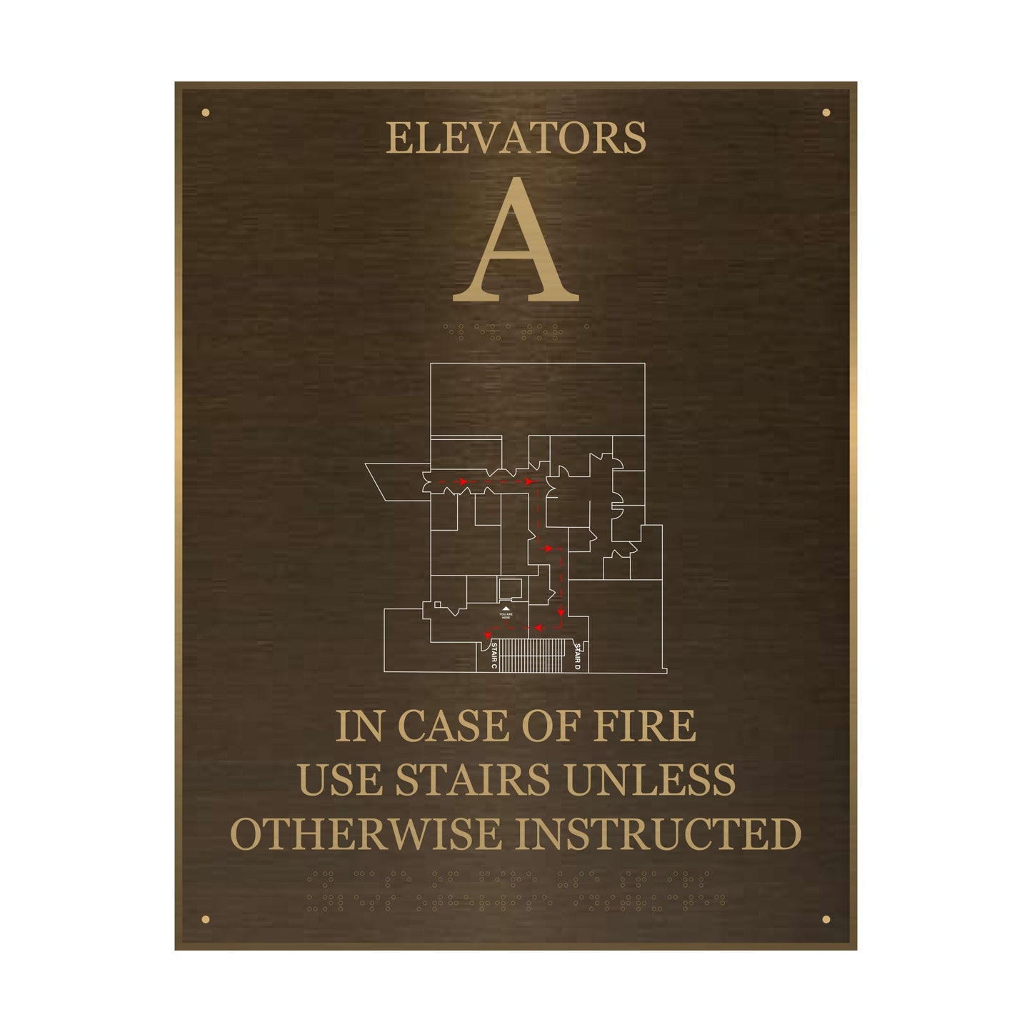 Egress Map Sign Brass Egress Map Sign