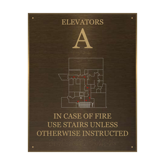 Egress Map Sign Brass Egress Map Sign