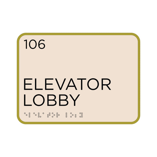 Elevator Brass Lobby Sign Ada Sign
