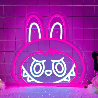 cartoon neon sign