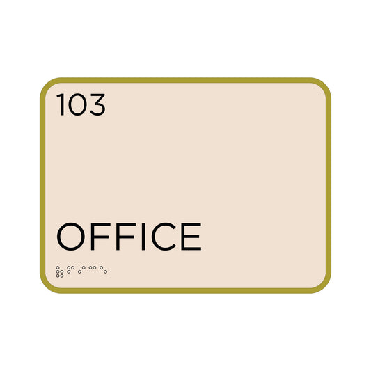 Office Sign With Ada Brass