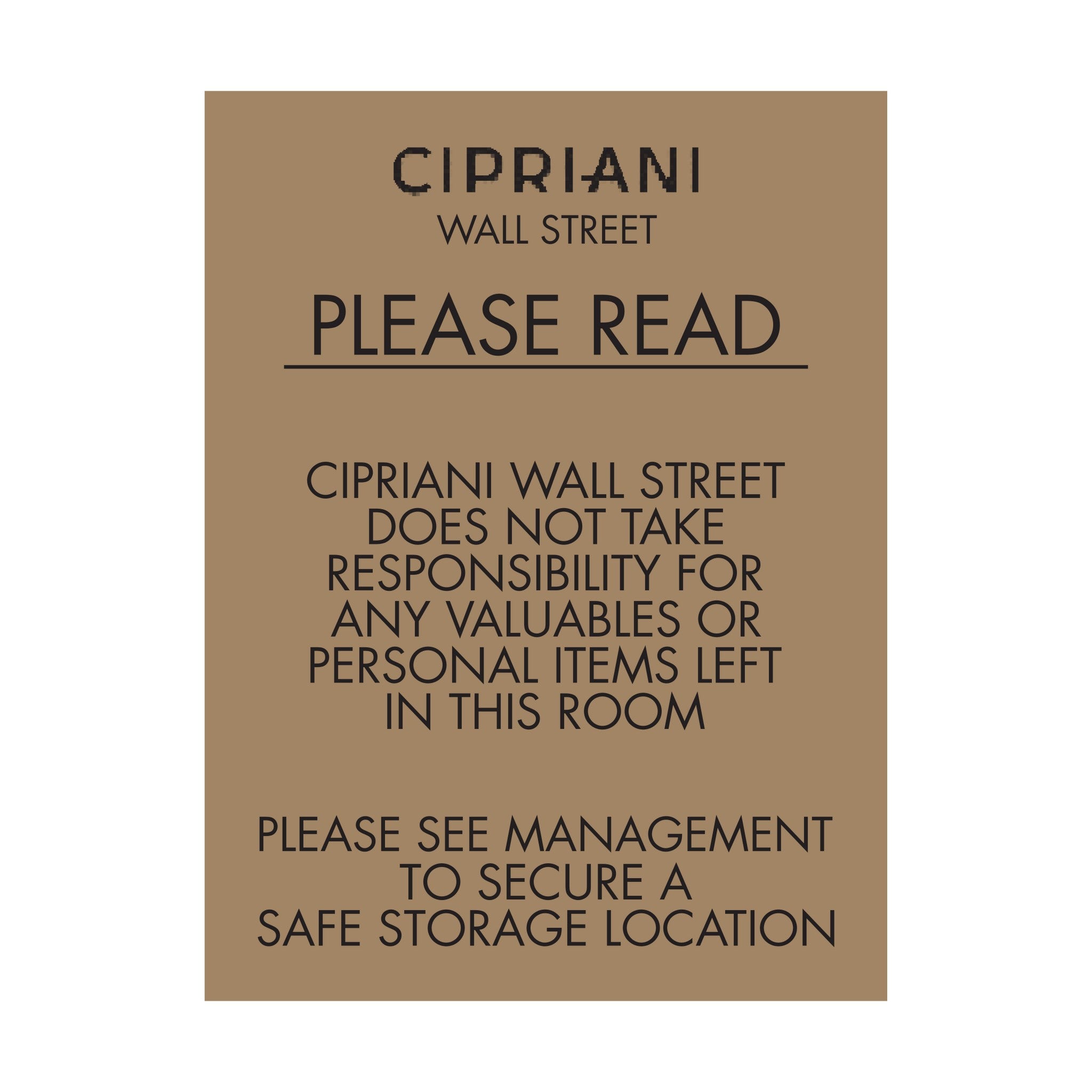 Please Read See Management To Secure A Safe Storage Location – Letter ...