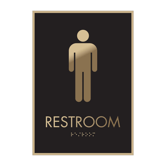 Restroom Black Fiil Painting Sign Restroom Man Sign