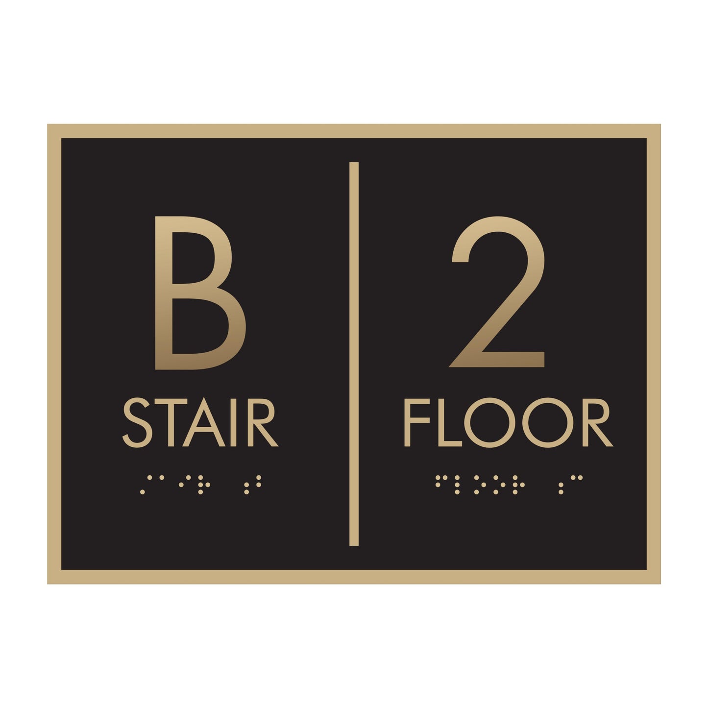 Stair B Floor 2 Ada Brass Etched Sign
