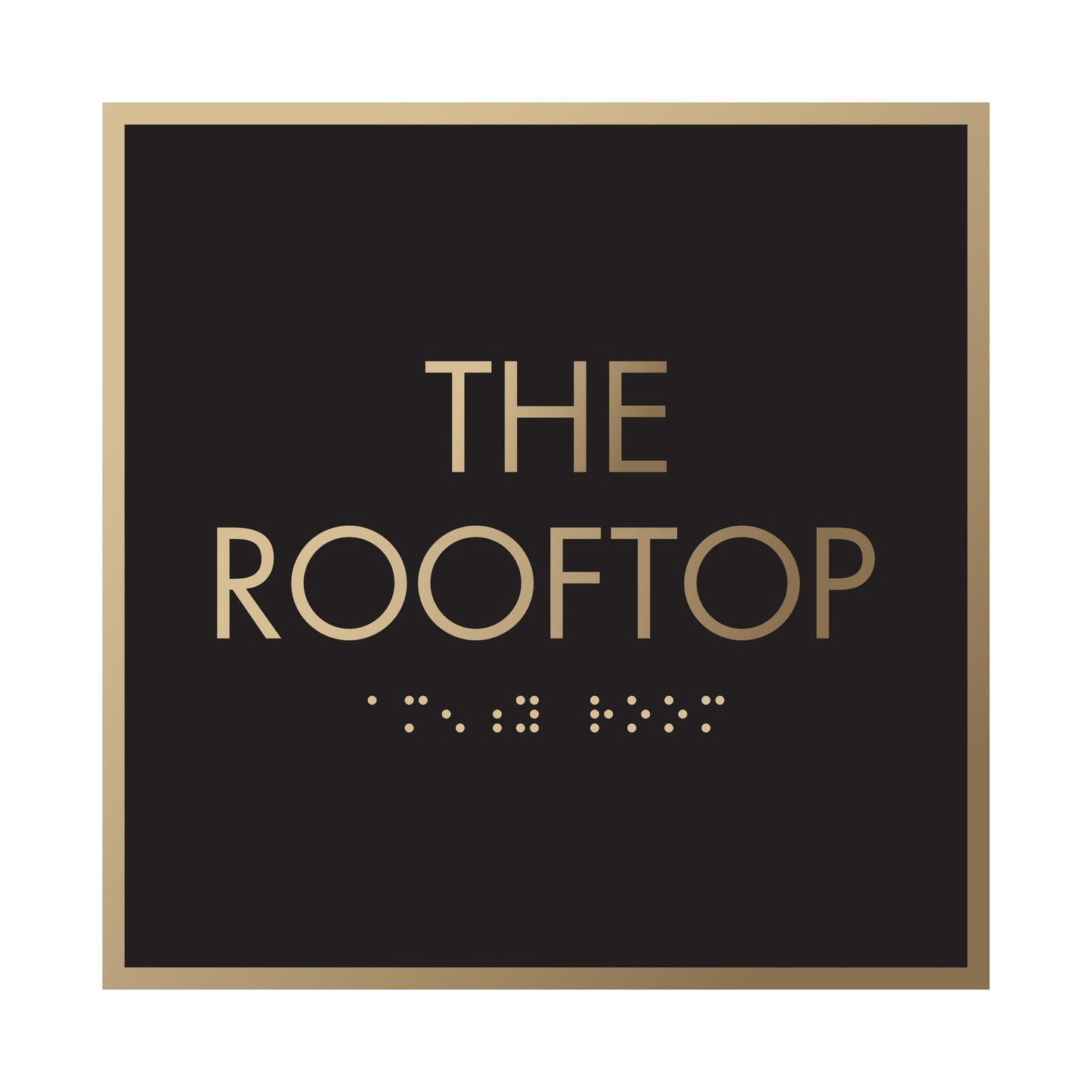 The Rooftop Ada Brass Etched Sign