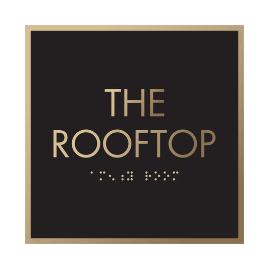 The Rooftop Ada Brass Etched Sign
