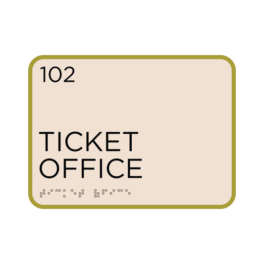 Ticket Office Sign Brass Engrave Ada Sign